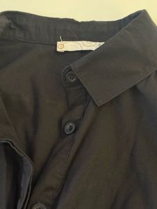 Black Fitted Button-Up Shirt