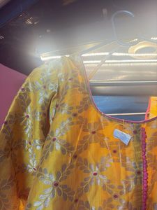 Vibrant Yellow &amp; Pink Lehenga Choli Set