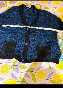 Blue &amp; Black Knit imported Cardigan