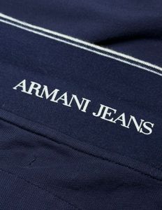 Armani Jeans Navy Long Sleeve Polo Shirt