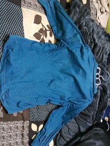Blue Button-Up Long Sleeve Shirt