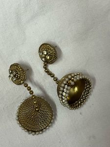 Elegant Jhumka Earrings with Pearls