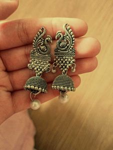 Antique Peacock Jhumka Earrings + free necklace
