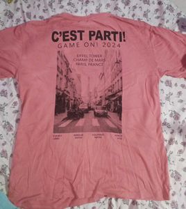 Pink "C'est Parti! Game On! 2024" T-Shirt