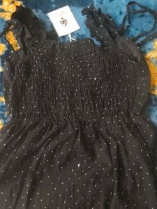 Black rhinestone work Mini Dress