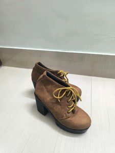 Brown Suede Lace-Up Ankle Boots