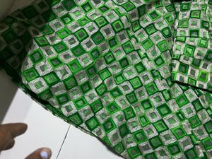 Green Printed Lehenga Choli Set