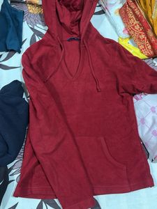 Cozy Red Hooded Sweatshirt