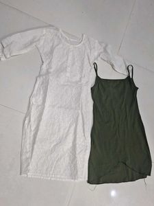 White Embroidered Kurta with Camisole