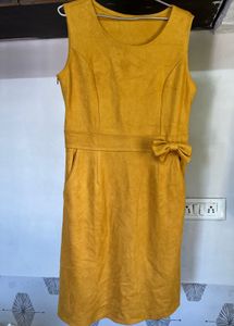 Mustard Sleeveless Midi Dress