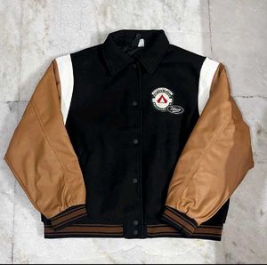 H&M BLACK UNISEX VARSITY JACKET S