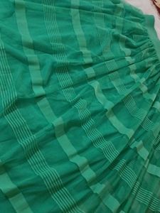 Green Striped Tulle Skirt