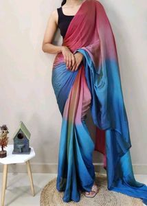 Ready to Wear 1-Minute Shaded Chiffon Saree – Pink