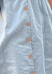 Light Blue Button-Front Mini Dress