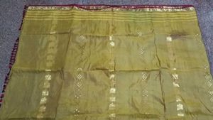 at 1 place 10 cm torn Elegant Mustard &amp; Brown Stri