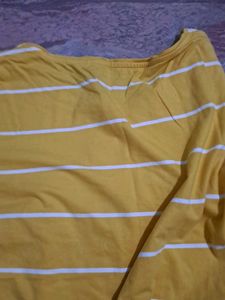 Yellow Striped Long Sleeve Top