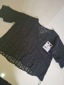 Chic Black Top &amp; Jeans Set