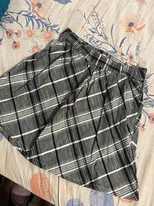 Plaid Button-Up Skirt