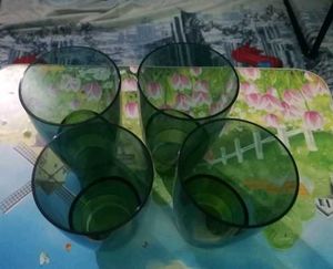 Set of 4 Green Tumbler Glasses New without tags