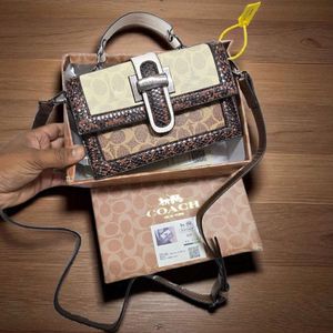 Coach Signature Print Shoulder Bag