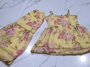 Floral Print Sharara Suit Set