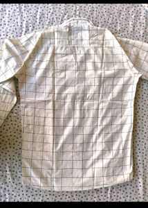Men's White &amp; Black Checkered Shirt L size