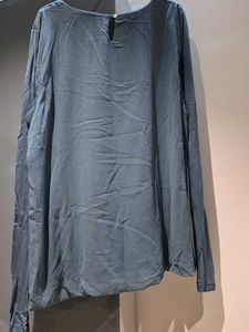 Solid Blue Long Sleeve Top