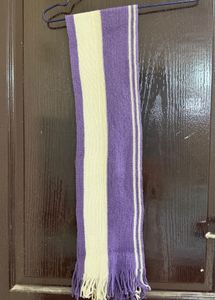 Purple & Cream Striped Scarf