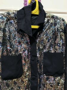 Sparkly Sequin Long Sleeve Shirt Dress