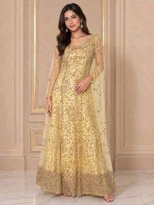 Stunning Golden Embroidered Gown with jacket