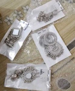 Combo pack of 4 oxidised Jhumkhas
