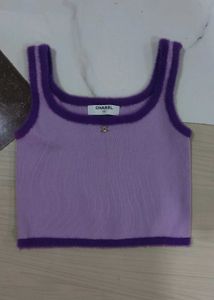 Chanel Purple Knit Tank Top