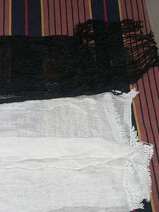 Elegant Black &amp; White Dupatta combo