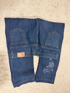 Embroidered Blue Denim Capris