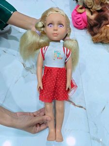 Cute Doll with Red Polka Dot Dress