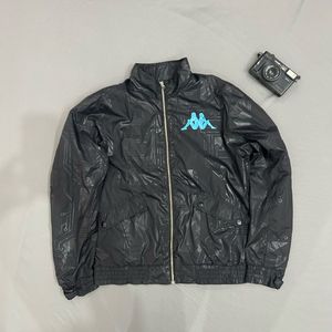 imported Kappa Black Patterned thrifted Jacket
