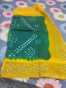 Vibrant Bandhani Silk Saree