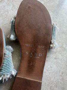 Beaded Fringe Shell Slides