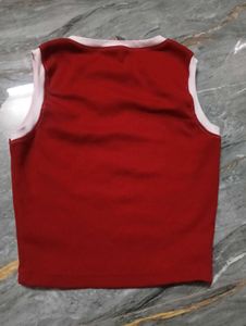 Red "California 17" Sleeveless Top