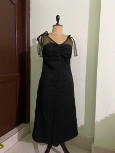 Chic Black Mesh Detail Dress