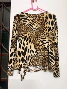 y2k vintage leopard print wrap top/shrug🐆