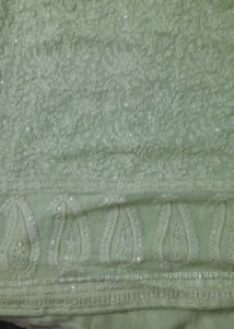 Luckhnawi Pure Georgette Saree With Chinnon Blouse