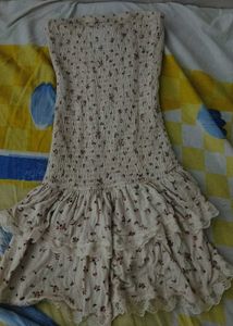 Charming Floral Print Ruffled Dress cute mini  yel