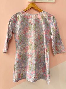 Lavender Floral Print Kurta