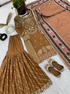 Party Wear Look with Top-Plazzo and Dupatta