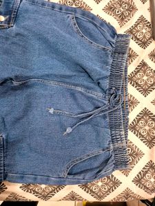 Blue Denim Cargo Pants