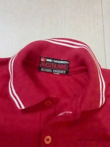 4 Red Polo Shirts and green shirt