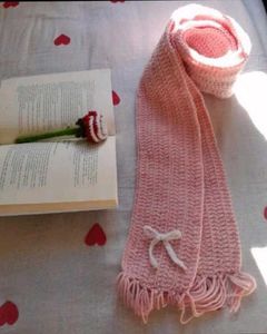 Handmade Pink Knitted Scarf
