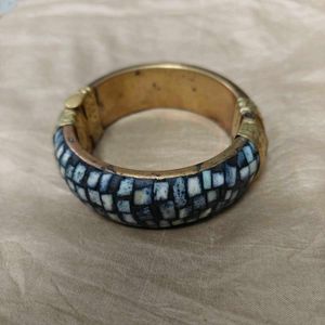 Vintage Mosaic Brass Bangle