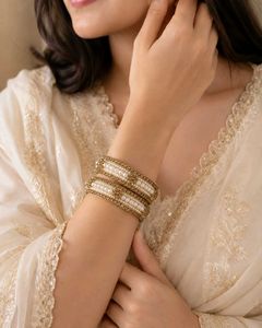 Elegant Pearl and Rhinestone Bangles